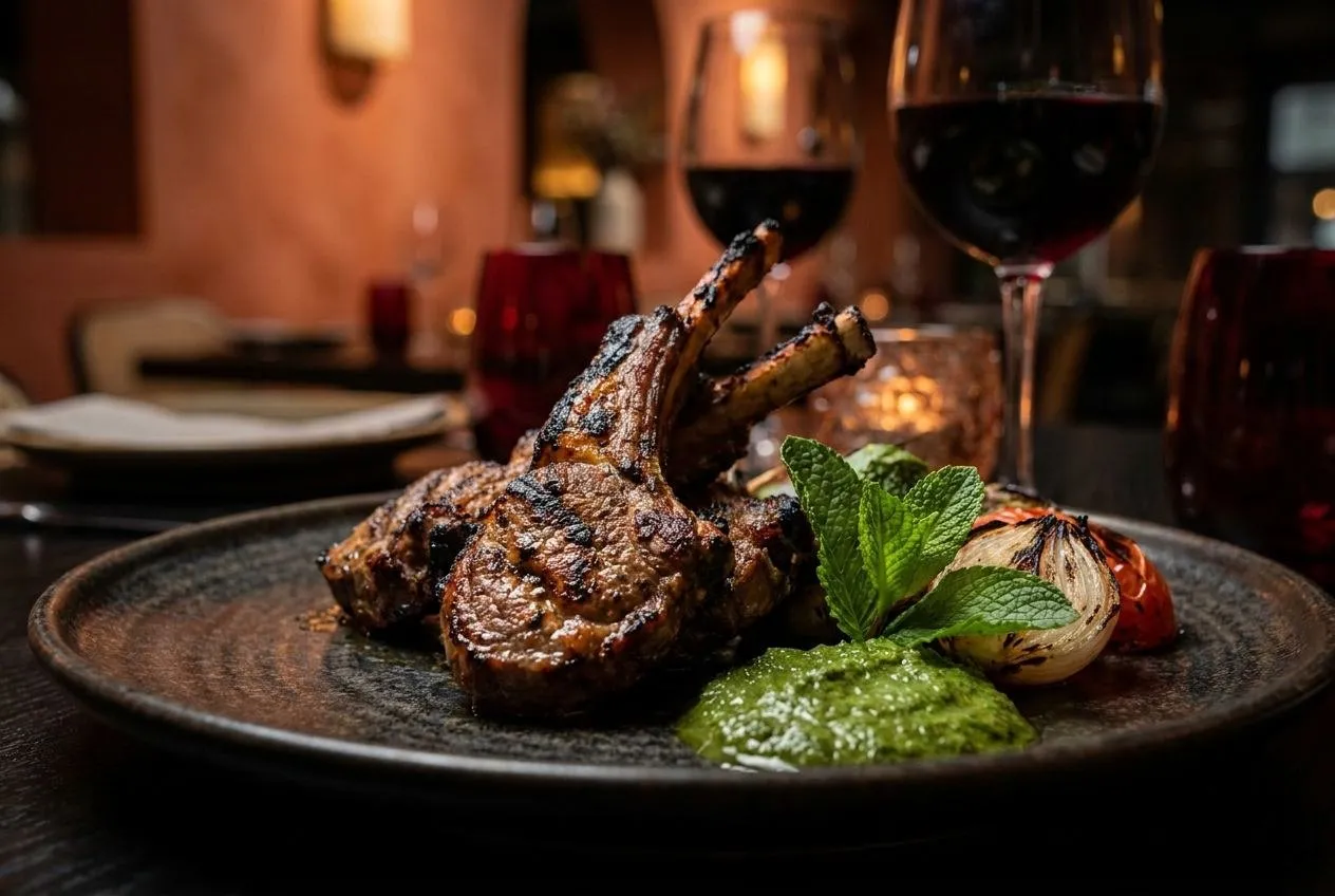 Chuletillas de cordero recién salidas del tandoor